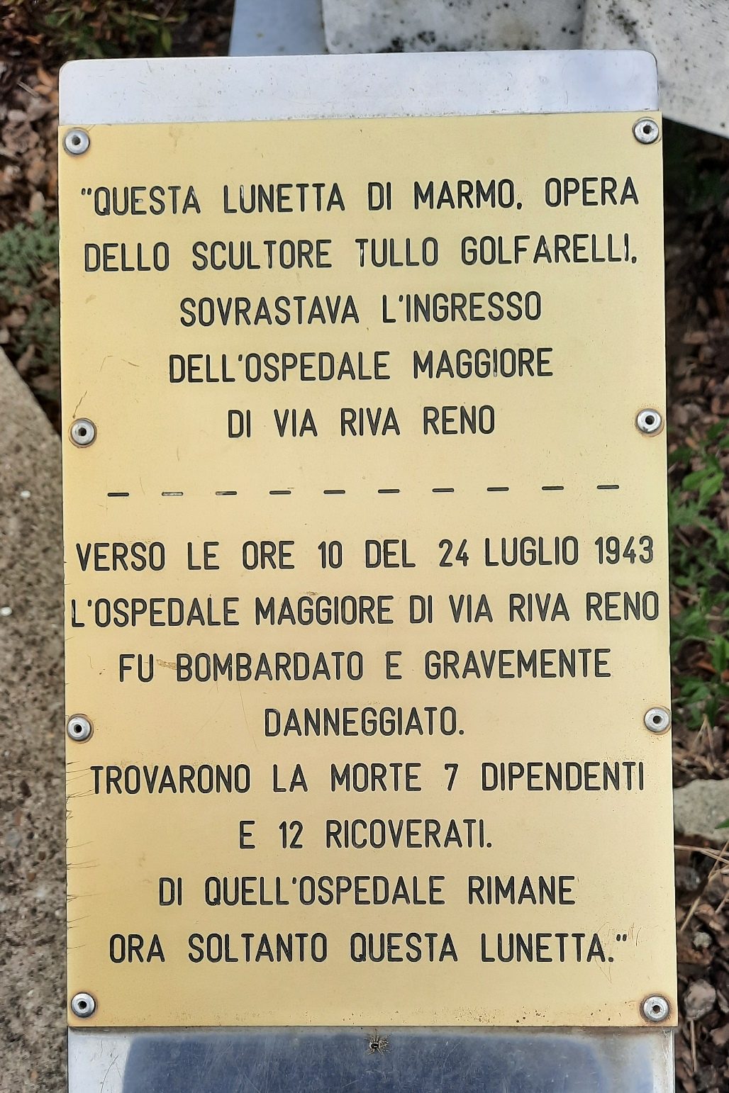 old Ospedale Maggiore's marble lunette, Bologna - 03.jpg